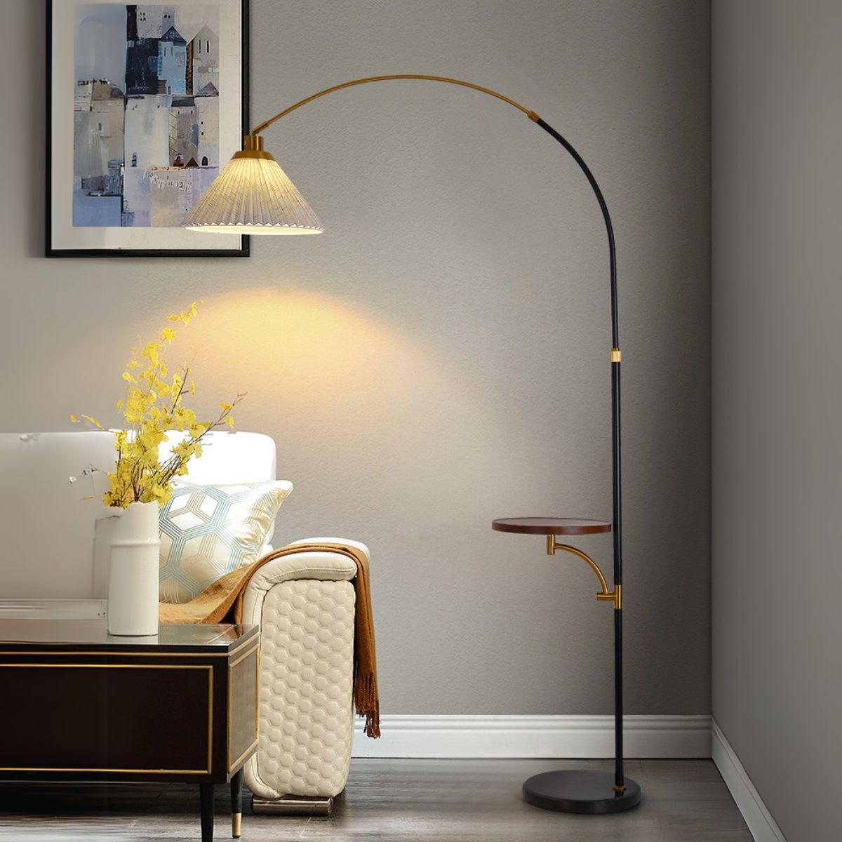 Arc Minimalist Floor Lamp with Table