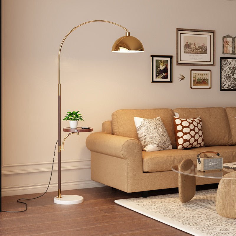 Elegance Arch Floor Lamp with Shelf - Geelamp - Online - Shop