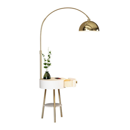 Elegant Arched Floor Lamp with Storage Table - Geelamp - Online - Shop